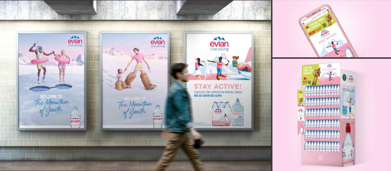 Evian : key visuals pour le marché belge