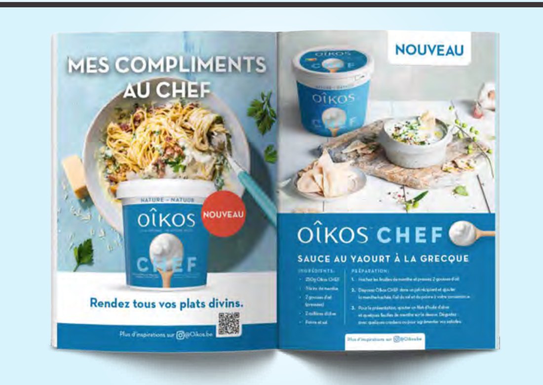Campagne presse Oikos Chef avec recette